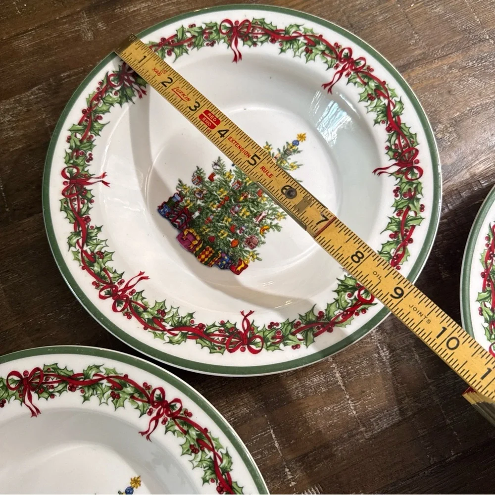 Christopher Radko Traditions Holiday Celebration Tree Dinner Bowls- 4